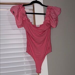 Pink Ruffled Bodysuit